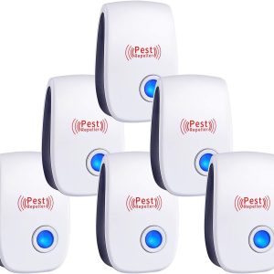 Pest Control Repeller, Plug-in Pest Repeller for Mouse, Insect, Cockroach, Mice, Spider, Bug, Ant, Mosquito, Rodent & Rats Indoor Use Repeller 6 Packs